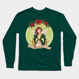 christmas Angel green Long Sleeve T-Shirt